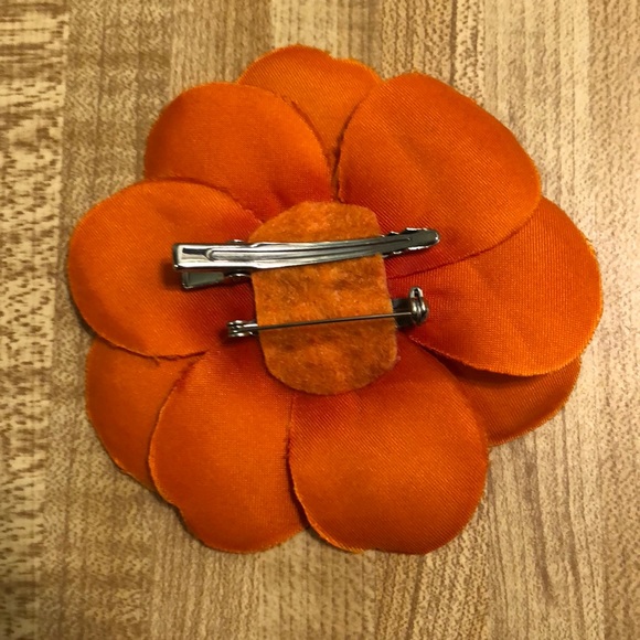 Orange Flower Hair Pin - Picture 3 of 5